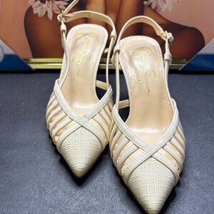 Jessica Simpson Beige Strappy Heels